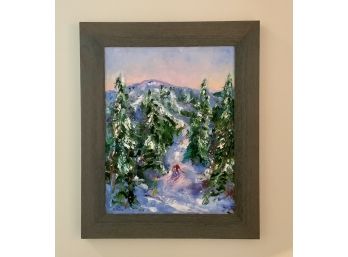 Allison Kibbe Oil Painting, Ski Scene (CTF10)