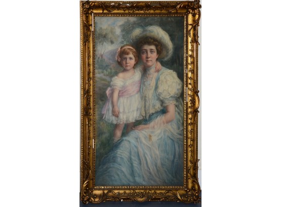 Watercolor Of Helen McTurner And Her Mother By Elizabeth Crowley Baker (CTF20)