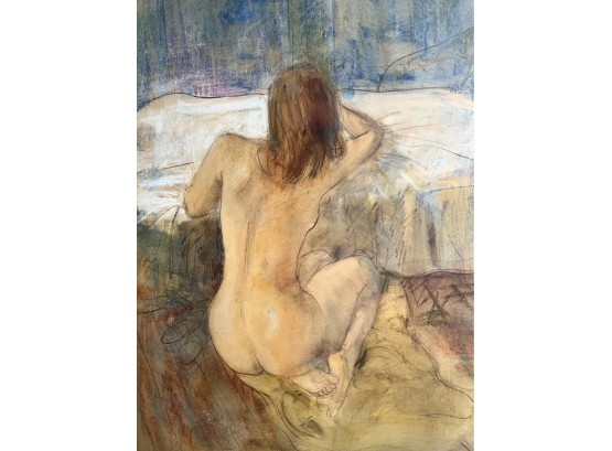Large Pastel On Paper Of Kneeling Nude By William Boissevain (CTF10)