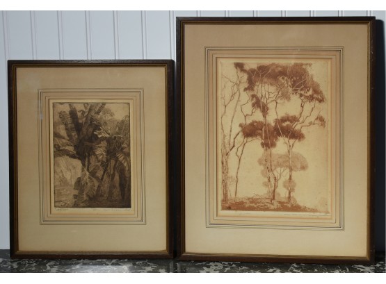 Two Early 20th C. Pencil Signed Engravings (CTF10)