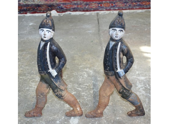 Pr Of Figural Hessian Soldier Andirons (CTF10)