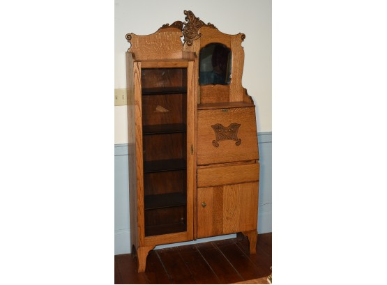 Victorian Oak Bookcase Desk Combination (CTF20)