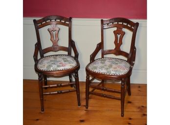 Pr Victorian Walnut Hip Armchairs (CTF20)