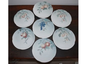 Seven J & C Copenhagen Hand Painted Plates With Fruit Decoration (CTF 10)