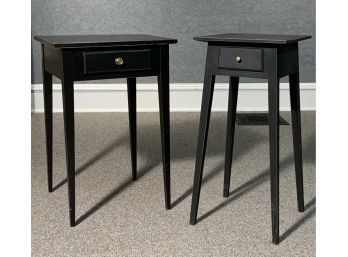 Two Eldred Wheeler Black Painted One Drawer Stands (CTF 20)