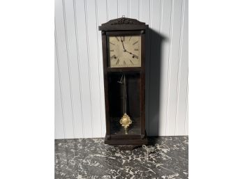 Antique Hanging Wall Clock, Made By Gilbert At Winsted, Connecticut (CTF10)