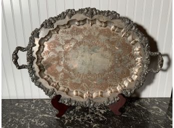Large English Sheffield Silver Plated Serving Tray (CTF10)