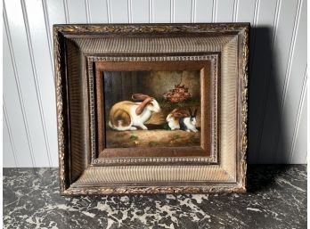 Oil On Canvas, Rabbits In Barnyard (CTF10)