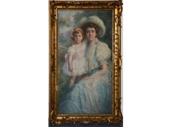 Watercolor Of Helen McTurner And Her Mother By Elizabeth Crowley Baker (CTF20)