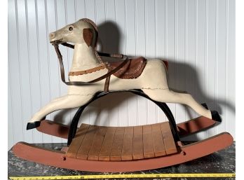 Vintage Carved And Painted Child's Rocking Horse (CTF20)