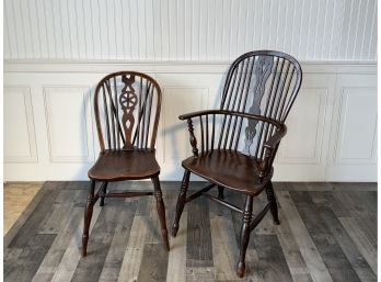 Two Antique English Elm Chairs (CTF10)