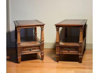 Pr Of Vintage Lamp Tables With Drawers (CTF20)