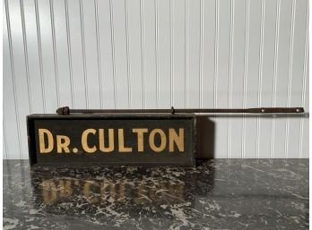 Vintage Double-Sided Painted Wood Trade Sign - Dr. Culton (CTF10)