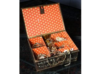 Vintage Tin Box Of Costume Jewelry (CTF10)