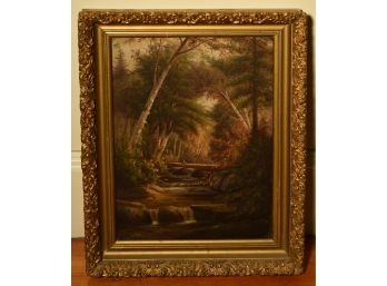 Victorian Oil Painting On Board Of Stream (CTF10)