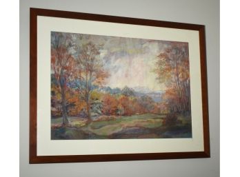 Pastel Of Hillsboro NH, Looking At Crocheted Mountain, Signed Sissi (CTF10)