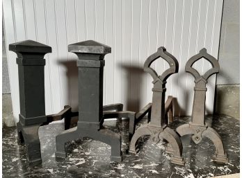 Two Pairs Of Arts & Crafts Style Andirons (CTF10)