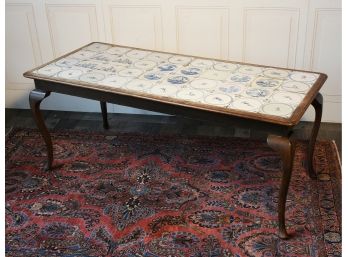 Queen Anne Style Delft Tile Topped  Table (CTF10)