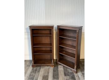 Pr Vintage Of Small Size Mahogany Stained Bookcases (CTF20)