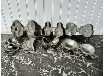Six Antique Pewter Molds (CTF10)