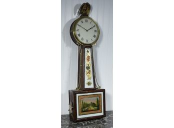 Federal Mahogany And Eglomise Painted Banjo Clock (CTF20)
