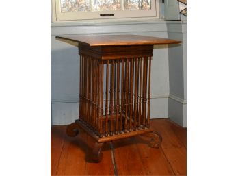 Unusual Spindle Form Oak Lamp Table (CTF10)