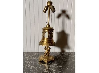 Cast Brass Victorian Lamp With Putto (CTF 10)