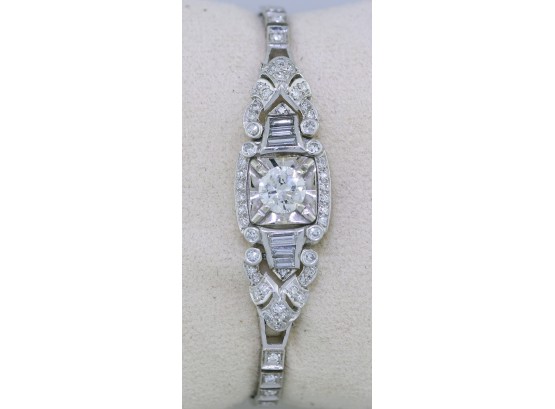 14k 1.2ct Diamond Art Deco Bracelet (Formerly A Watch)