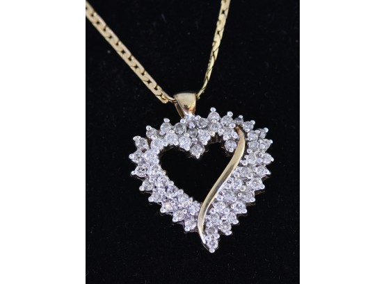 Diamond Heart Pendant And Chain