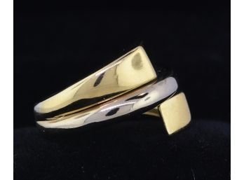 18K Two Tone Gold Band