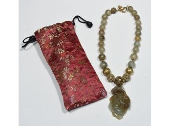 Chinese Jade Necklace And Pendant
