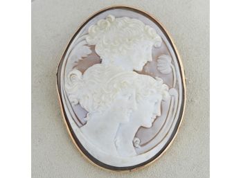 Art Nouveau Shell Cameo Pin/Pendant