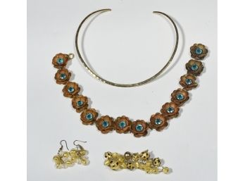 Gold Tone Jewelry Lot, 3pc