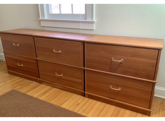 Set Of 3 Cherry Two Drawer File Cabinets (CTF30)