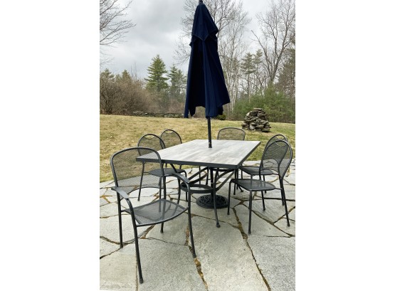 Kettler Patio Table, 8 Chairs & Umbrella  (CTF100)