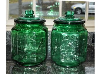 Green Case Glass Planters Pennant 5 Cent Salted Peanut Jars (CTF10)