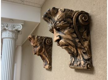 Signed Plaster Wall Corbels By Wooden Nickle (CTF10)