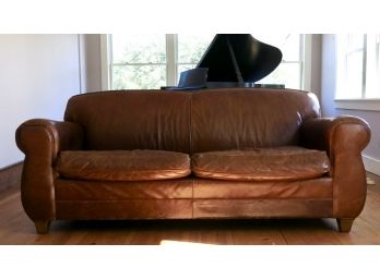 Brown Leather Sofa, 1 Of 2 (CTF50)
