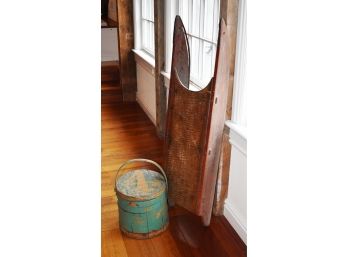 Green Painted Firkin & Childs Pull Sled (CTF10)
