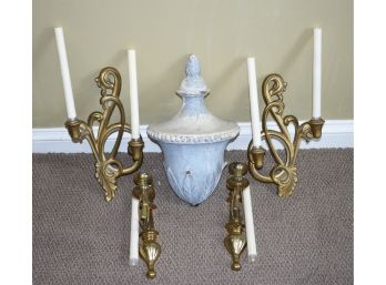 Architectural Finial &  Two Pr. Of Sconces (CTF10)
