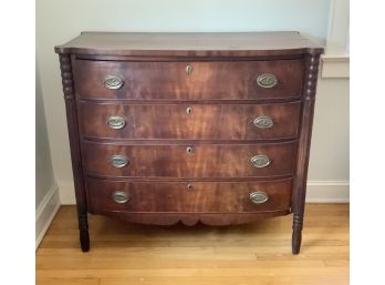 Ca. 1820 Federal Mahogany Bow Front Chest (CT20)