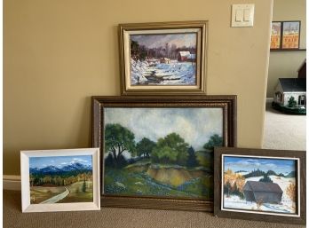 Four Signed O/c Country Landscapes (CTF20)