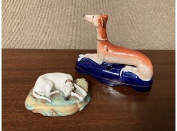 Staffordshire Whippet Dog & Other Figurine (CTF10)
