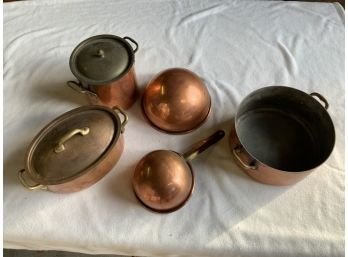 Copper Pots Lot, 7pcs (CTF10)