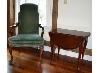 Queen Anne Style Cherry Drop Leaf Table And Chair (CTF20)