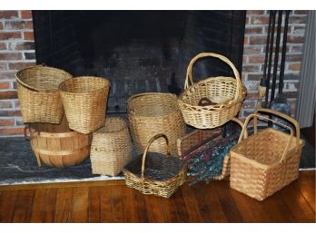 Lot Of Vintage And Contemporary Splint Baskets (CTF20)