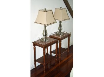 Chrome Table Lamps & Marble Top Night Stands (CTF10)