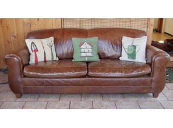 Brown Leather Sofa, 2 Of 2 (CTF50)