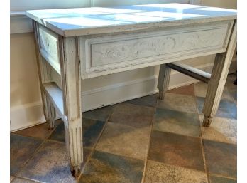 Antique French Marble Top Pastry Table (CTF10)