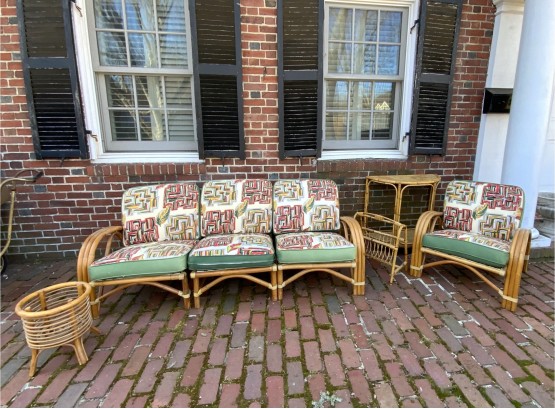Mid-Century Rattan Set In The Style Of Paul Frankl (CTF40)